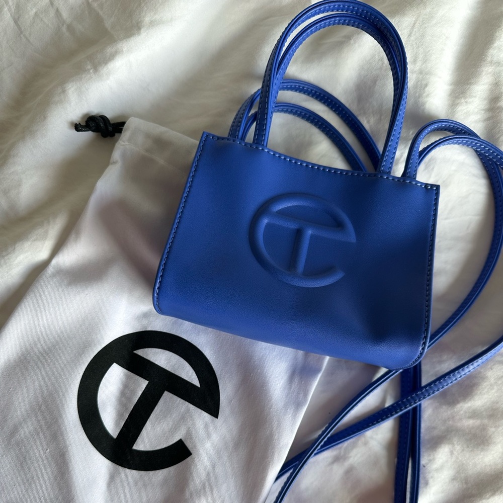 Telfar royal blue bag
